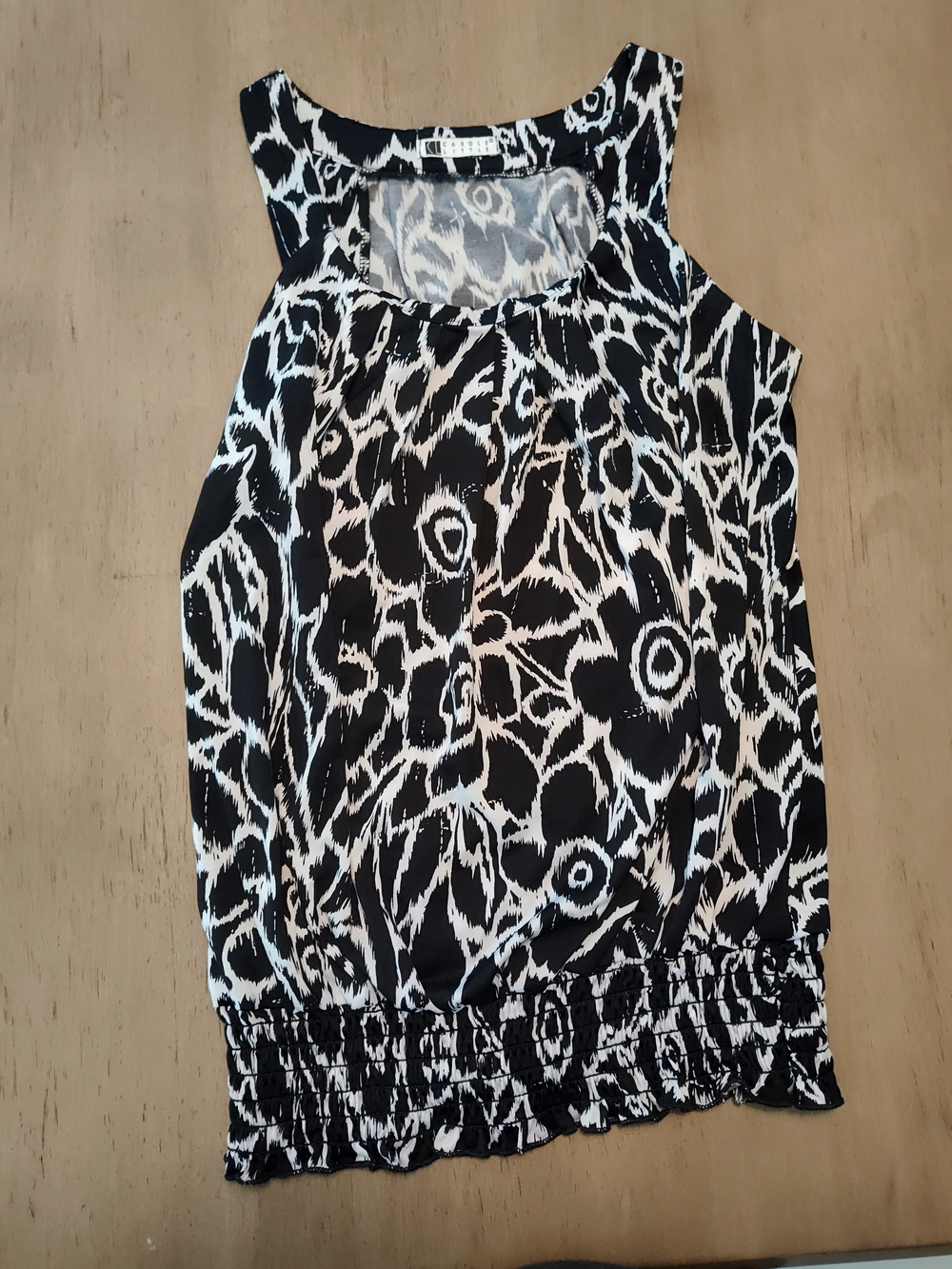 Carole Little Black & White Printed Sleeveless Camisole